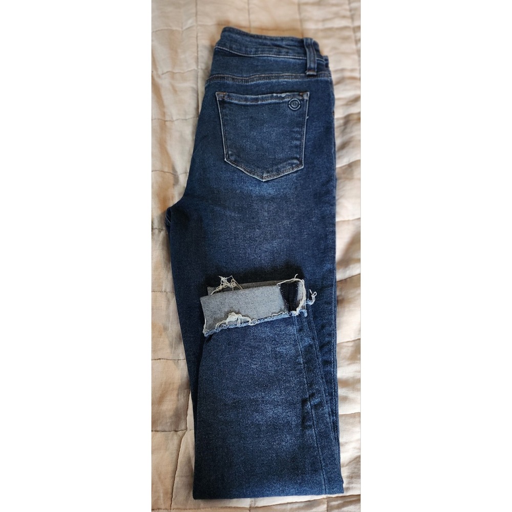 MaxStudio Indigo Womens Size 8 Stretch Cotton Straight Leg Denim Blue Jeans